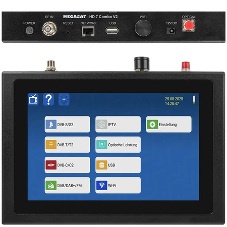 Miernik satelitarny Megasat HD7 Combo V2 DVB-T/T2/S/S2/C/C2 z analizą widma