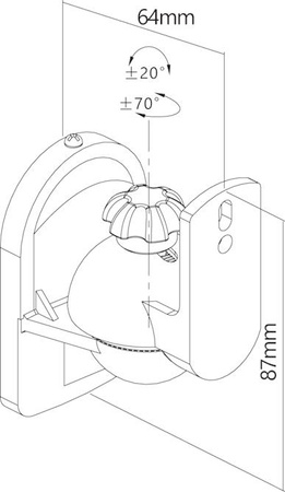 Speaker wall mount 35kg Goobay black x2