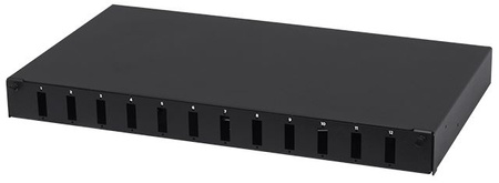 Rozvaděč 19" 1U 12xSC Duplex černý pevný