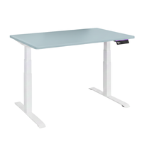 Elektryczne biurko regulowane – stelaż 2 silniki + blat MDF premium niebieski