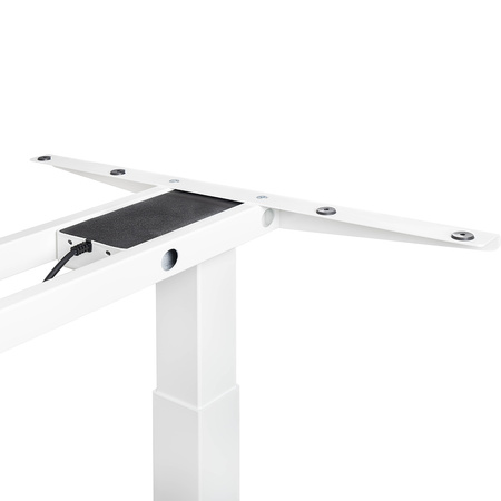 Biurko elektryczne Spacetronik SPE 232OW białe blat 158x80 Orzech Ambasador