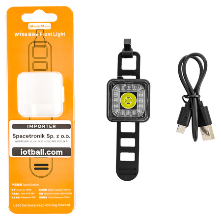 Lampka rowerowa Wind and Moon WT06 2 w 1 zestaw