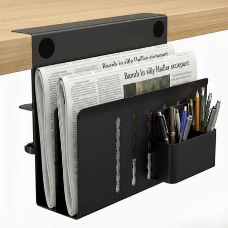 Boczny organizer do biurka na zacisk 30×30×12 cm czarny SPB164B