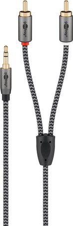 Audio kabel Jack - 2x RCA Goobay Plus TEXTIL 3m
