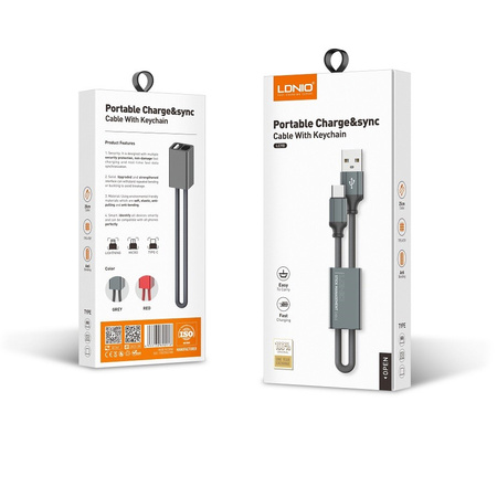 USB-A + Lightning cable with key ring LDNIO LC98