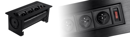 Spacetronik SPS-O33B countertop swivel socket