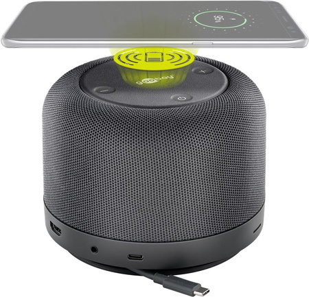 Mehrfachanschluss Goobay USB-C HDMI RJ45 USB SD AUX QI Spk