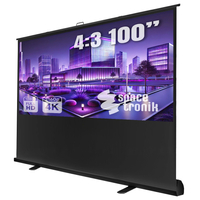 Ekran Projekcyjny Podłogowy Rozwijany 100" 4k 4:3