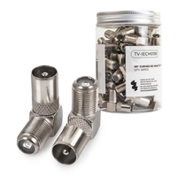 Gniazdo F / Wtyk TV kątowe TV-IECM0190 Box 50szt