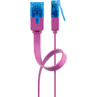 Kabel LAN Patchcord CAT 6A UTP PŁASKI pink 0,5m