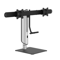 Mobilna podstawa dwa monitory Srebrna Spacetronik