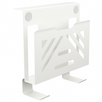 Boczny organizer do biurka na zacisk 25×25×9 cm z haczykami biały