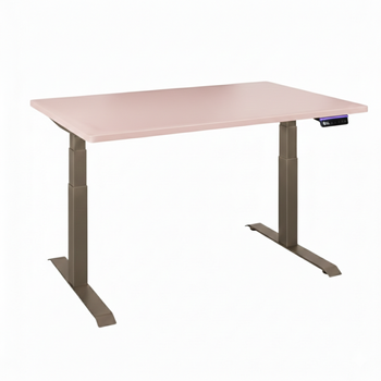 Biurko regulowane Vegard elektryczne dwusilnikowe MDF beżowo-różowe