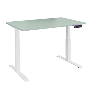 Biurko regulowane Vegard elektryczne dwusilnikowe MDF biało-zielone