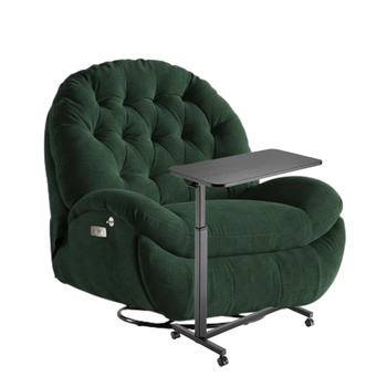 Zestaw wypoczynkowy fotel elektryczny Spacetronik Flax 04M zielony + stolik regulowany