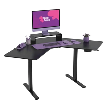 Biurko narożne regulowane SPEL112BB  Spacetronik 120x50 cm czarne 