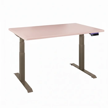 Biurko regulowane Vegard elektryczne dwusilnikowe MDF beżowo-różowe