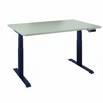 Biurko regulowane Vegard elektryczne dwusilnikowe MDF granatowo-zielone