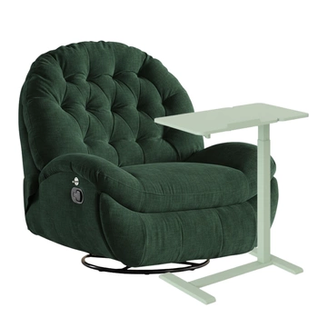 Zestaw wypoczynkowy fotel Spacetronik Flax 04M zielony + stolik regulowany BUDDY