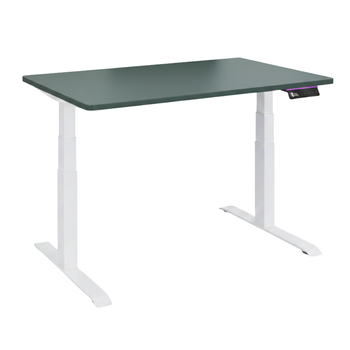 Biurko regulowane Vegard elektryczne dwusilnikowe MDF biało-zielone