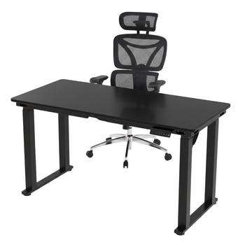 Zestaw do nowoczesnego biura: biurko elektryczne + fotel + szafka