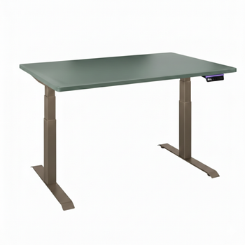 Biurko regulowane Vegard elektryczne dwusilnikowe MDF beżowo-zielone