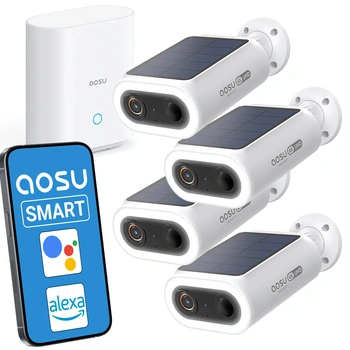 Zestaw 4 kamer solarnych + stacja 32GB Aosu P1 SE SL-C8E-4H