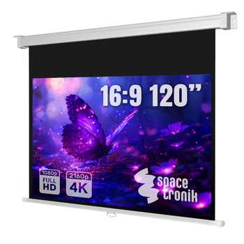 Ekran projekcyjny zwijany ręcznie 120" 16:9 biały