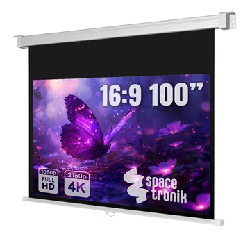 Ekran projekcyjny zwijany ręcznie 100" 16:9 biały