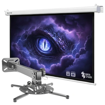 Zestaw ekran reczny 4K HD z uchwytem sufitowym do projektora