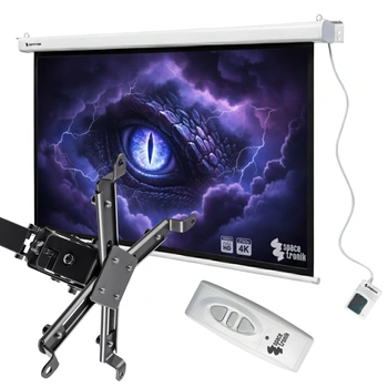 Zestaw elektryczny ekran projekcyjny 4K HD z uchwytem do projektora