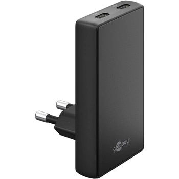 Ładowarka pionowa Goobay 65W 2x USB-C PD czarna