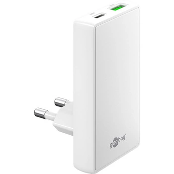 Ładowarka pionowa Goobay 65W USB USB-C PD biała