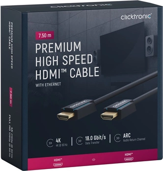 CLICKTRONIC Kabel HDMI 2.0 4K 60Hz 7.5m