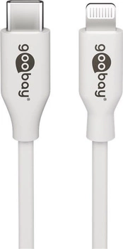 Kabel USB-C - Apple Lightning Plug Goobay Biały 1m