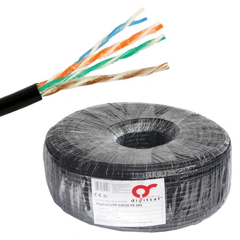 Skrętka DIGITSAT UTP 5e CU PE ŻEL 100m zewn CZARNA