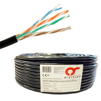 Skrętka DIGITSAT UTP Cat.6 CU PE ŻEL 100m CZARNA