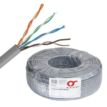 Skrętka DIGITSAT UTP 5e CU 100m wewnętrzna SZARA