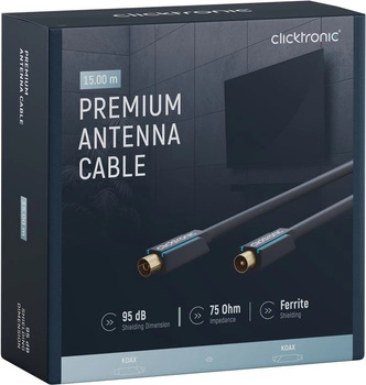 CLICKTRONIC Przyłącze TV IEC kabel antenowy 15m