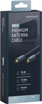 CLICKTRONIC Przyłącze TV IEC kabel antenowy 2m