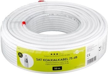 Koaxiálny kábel RG6 Goobay 2xEKR 75dB CCS 50m