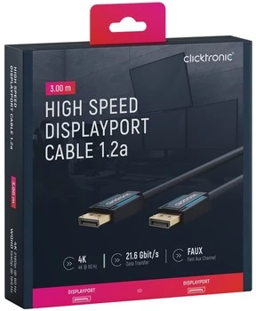 CLICKTRONIC DisplayPort DP - DP 1.2 4K kábel 3 m