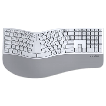 Bezdrôtová ergonomická klávesnica GM909 biela